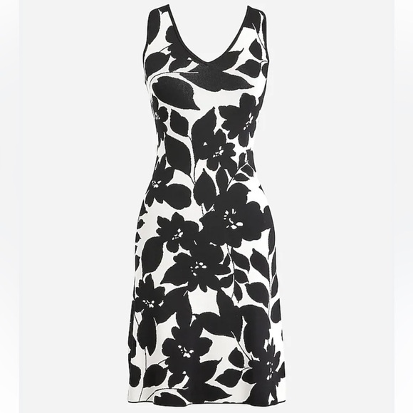 J. Crew Sleeveless Sweater Mini Dress in Floral Jacquard Size Small - Picture 8 of 15